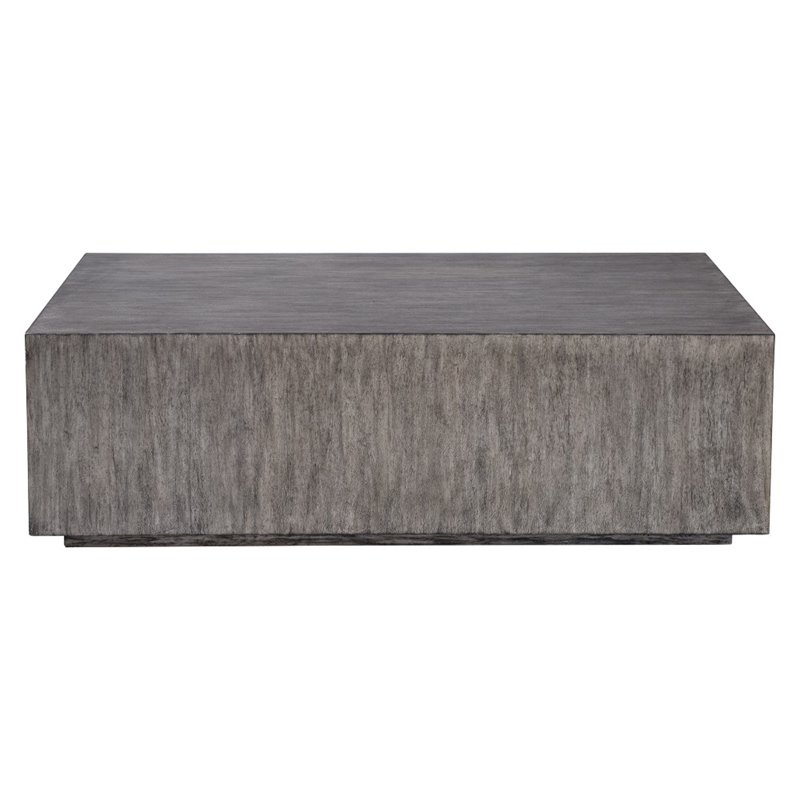Uttermost Kareem Modern MDF Wood Coffee Table in Metallic Gray