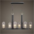 Uttermost Jarsdel 6-Light Farmhouse Steel and Glass Island Light in Sanded Black
