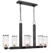 Uttermost Jarsdel 6-Light Farmhouse Steel and Glass Island Light in Sanded Black