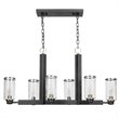 Uttermost Jarsdel 6-Light Farmhouse Steel and Glass Island Light in Sanded Black