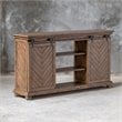 Uttermost Primalia MDF Wood Barn Door Media Console in Antique Honey