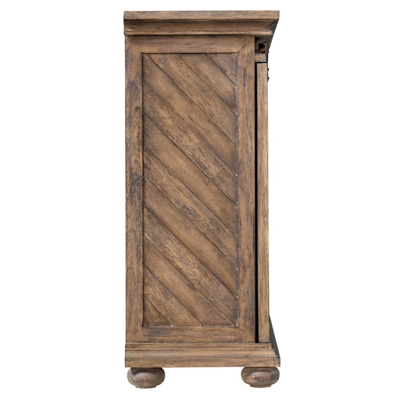 Uttermost Primalia MDF Wood Barn Door Media Console in Antique Honey