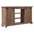 Uttermost Primalia MDF Wood Barn Door Media Console in Antique Honey