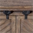 Uttermost Primalia MDF Wood Barn Door Media Console in Antique Honey