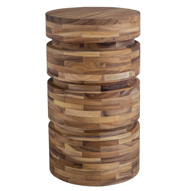 Uttermost Boone Coastal Acacia Wood Drink Table in Natural Finish