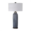 Uttermost Vicente Contemporary Steel and Fabric Table Lamp in Slate Blue