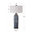 Uttermost Vicente Contemporary Steel and Fabric Table Lamp in Slate Blue