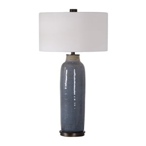 uttermost vicente contemporary steel and fabric table lamp in slate blue