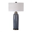 Uttermost Vicente Contemporary Steel and Fabric Table Lamp in Slate Blue