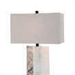 Uttermost Vanda Modern Steel Resin and Fabric Table Lamp in White/Gray/Nickel
