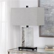 Uttermost Vanda Modern Steel Resin and Fabric Table Lamp in White/Gray/Nickel