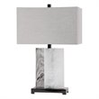 Uttermost Vanda Modern Steel Resin and Fabric Table Lamp in White/Gray/Nickel