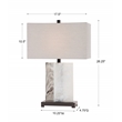 Uttermost Vanda Modern Steel Resin and Fabric Table Lamp in White/Gray/Nickel