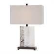 Uttermost Vanda Modern Steel Resin and Fabric Table Lamp in White/Gray/Nickel