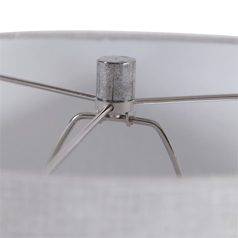 Uttermost Mikkel Farmhouse Ceramic Steel and Fabric Table Lamp in Charcoal