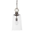 Uttermost Rosston 1-Light Steel and Glass Mini Pendant in Antique Brass/Brown