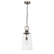 Uttermost Rosston 1-Light Steel and Glass Mini Pendant in Antique Brass/Brown