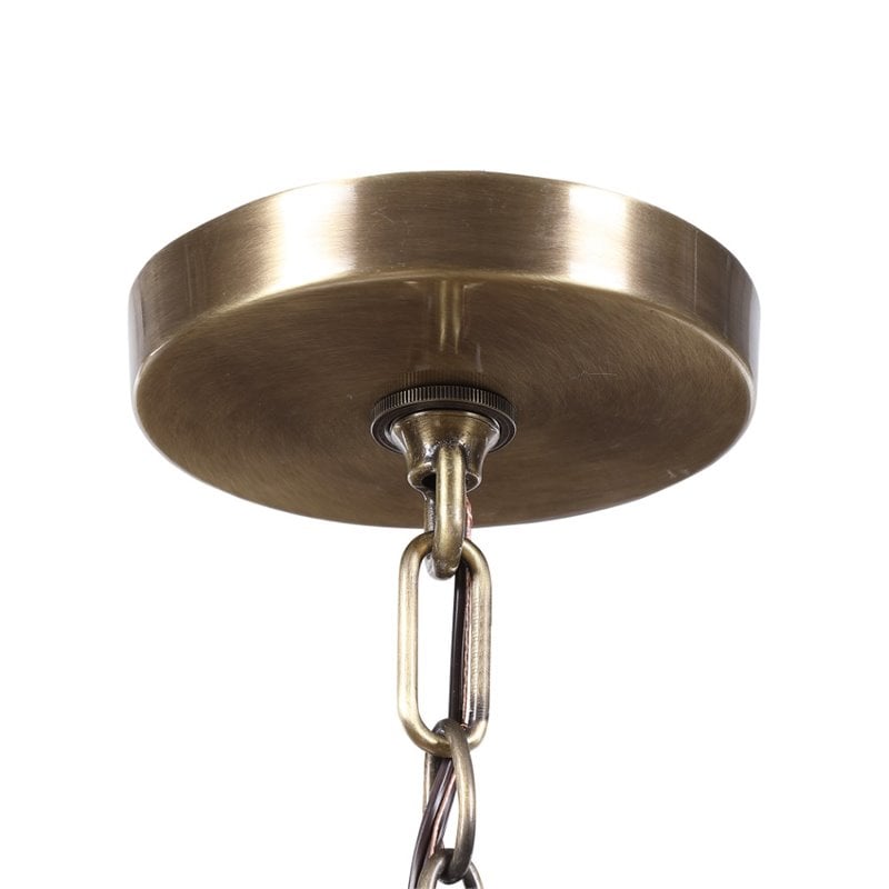 Uttermost Rosston 1-Light Steel and Glass Mini Pendant in Antique Brass/Brown