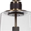 Uttermost Rosston 1-Light Steel and Glass Mini Pendant in Antique Brass/Brown