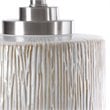 Uttermost Georgios Iron Ceramic and Linen Cylinder Table Lamp in Aged White