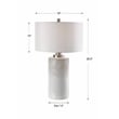 Uttermost Georgios Iron Ceramic and Linen Cylinder Table Lamp in Aged White