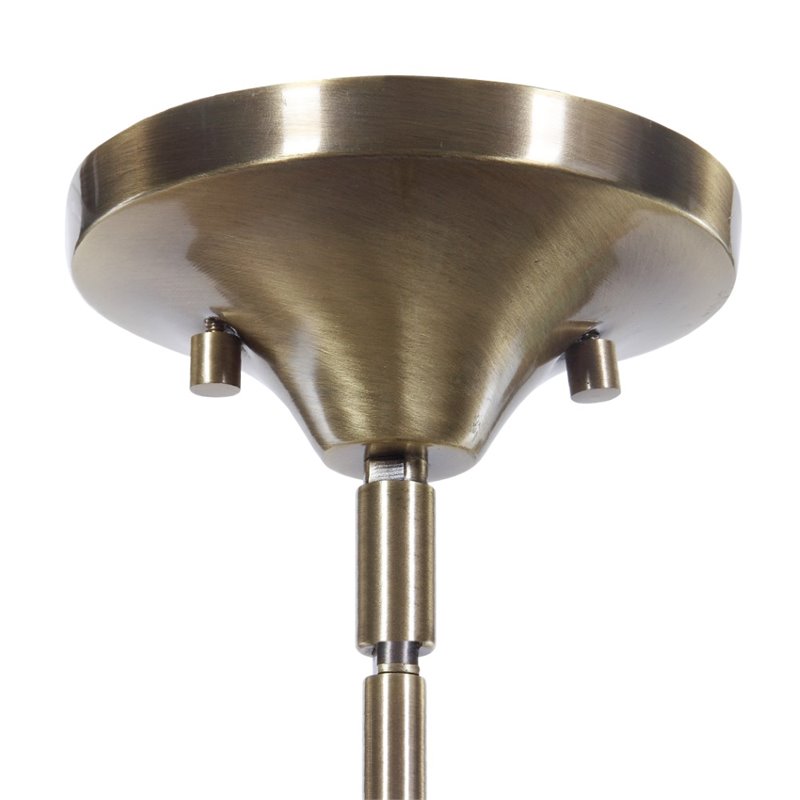 Uttermost Mendota 1-Light Glass Iron and Marble Pendant in Aged Brass