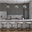 Uttermost Mendota 1-Light Glass Iron and Marble Pendant in Aged Brass