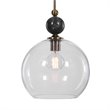 Uttermost Mendota 1-Light Glass Iron and Marble Pendant in Aged Brass