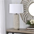 Uttermost Zade Ceramic Fabric and Iron Table Lamp in Warm Gray