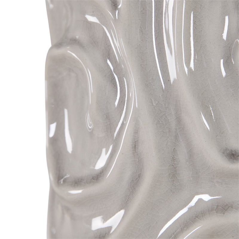 Uttermost Zade Ceramic Fabric and Iron Table Lamp in Warm Gray