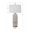 Uttermost Zade Ceramic Fabric and Iron Table Lamp in Warm Gray