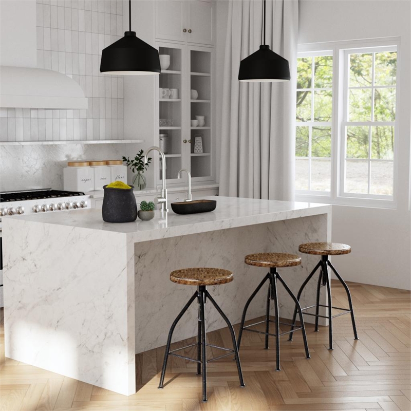 Uttermost Holgate 1-Light Farmhouse Steel Pendant in Matte Black