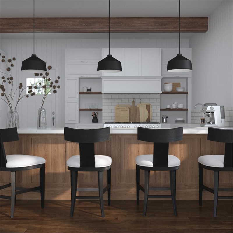 Uttermost Holgate 1-Light Farmhouse Steel Pendant in Matte Black