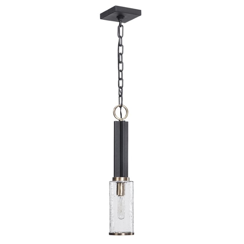 Uttermost Jarsdel 1 Light Industrial Mini Pendant in Sanded Black