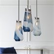 Uttermost Windswept 1-Light Coastal Steel and Glass Mini Pendant in Blue/White