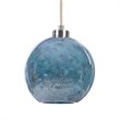 Uttermost Gemblue 1-Light Coastal Steel and Glass Mini Pendant in Blue/Nickel