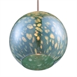 Uttermost Gemblue 1-Light Coastal Steel and Glass Mini Pendant in Blue/Nickel