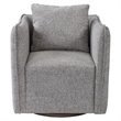 Uttermost Corben Contemporary Wood and Fabric Swivel Chair in Weathered Gray