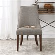 Uttermost Daxton Contemporary Wood and Fabric Armless Chair in Dark Walnut