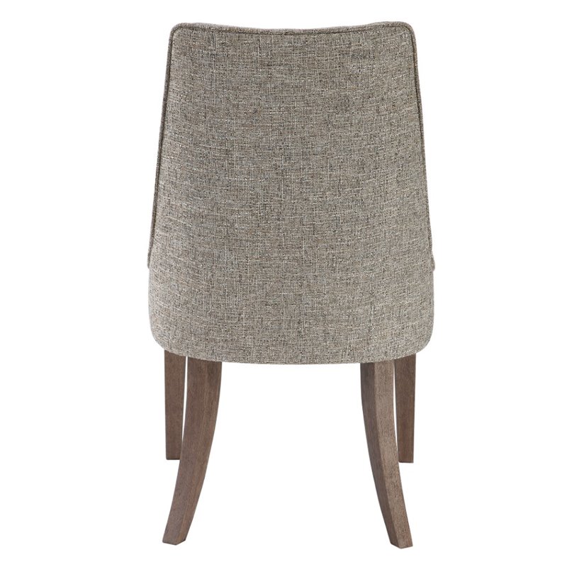 Uttermost Daxton Contemporary Wood and Fabric Armless Chair in Dark Walnut