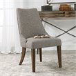 Uttermost Daxton Contemporary Wood and Fabric Armless Chair in Dark Walnut