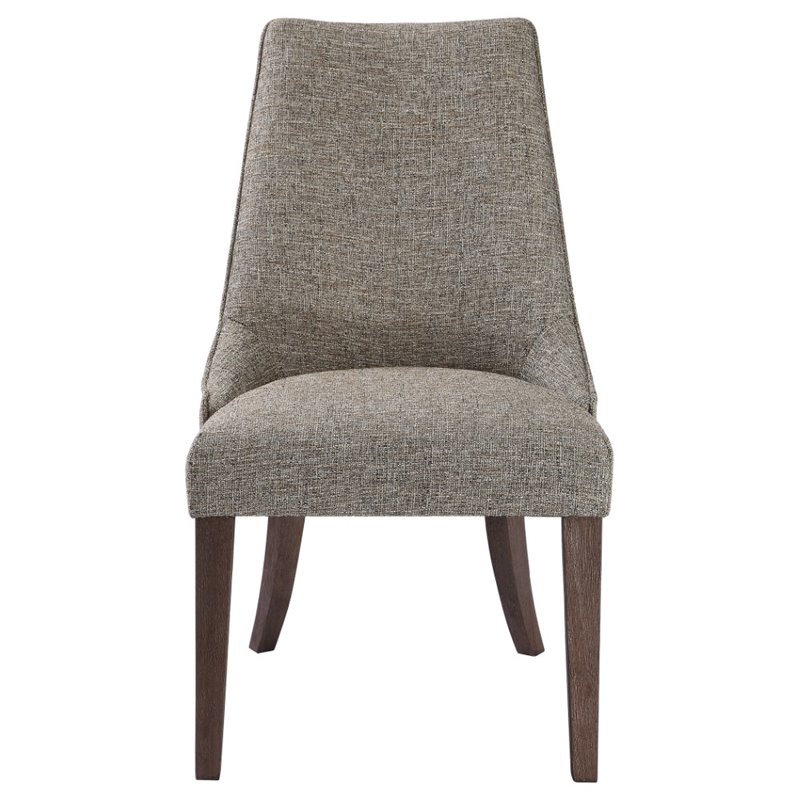 Uttermost Daxton Contemporary Wood and Fabric Armless Chair in Dark Walnut