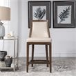 Uttermost Purcell Wood and Faux Leather Counter Stool in Cappuccino