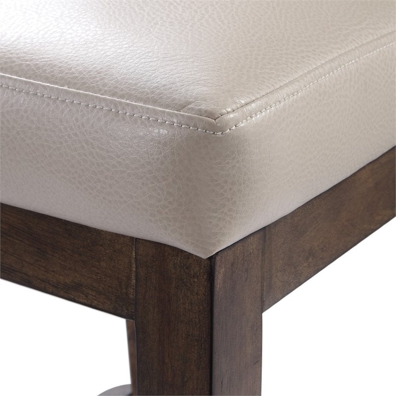 Uttermost Purcell Wood and Faux Leather Counter Stool in Cappuccino