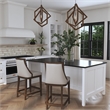 Uttermost Purcell Wood and Faux Leather Counter Stool in Cappuccino