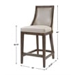 Uttermost Purcell Wood and Faux Leather Counter Stool in Cappuccino