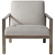 Uttermost Wills Wood Stainless Steel and Fabric Accent Chair in Antique Brass