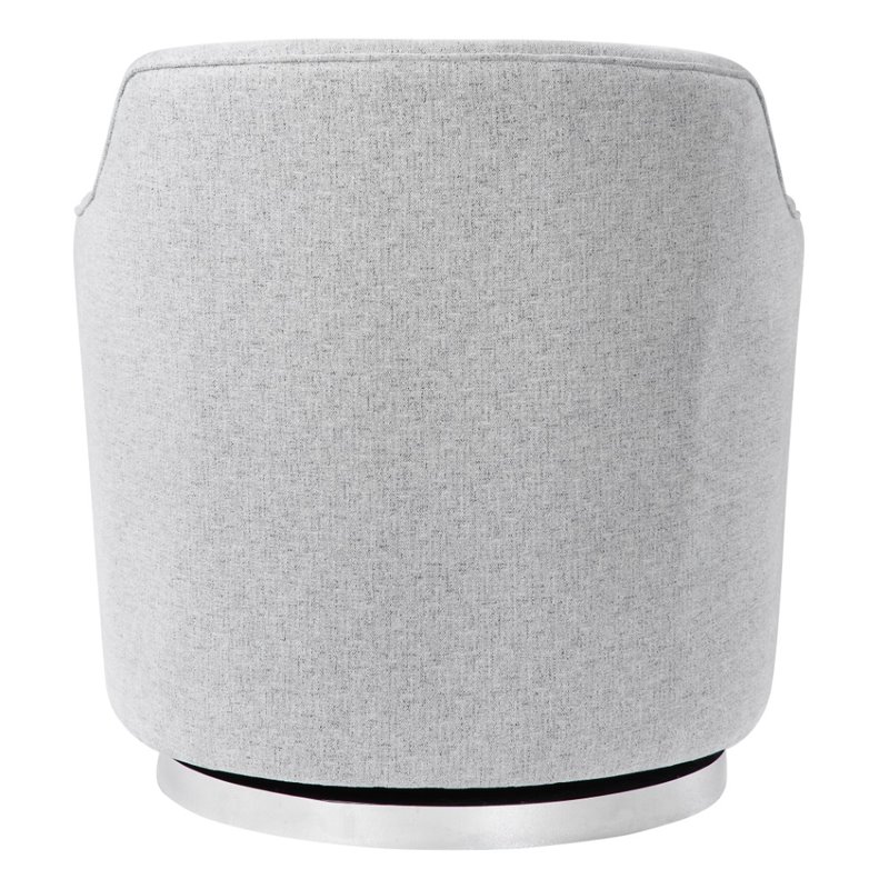 Uttermost Hobart Wood Stainless Steel and Fabric Swivel Chair in Polished Nickel