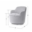 Uttermost Hobart Wood Stainless Steel and Fabric Swivel Chair in Polished Nickel