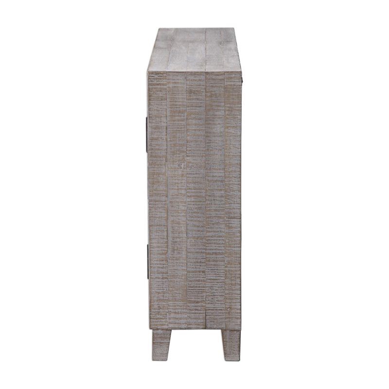 Uttermost Adalind Farmhouse 2-Door Wood Accent Cabinet in White Wash